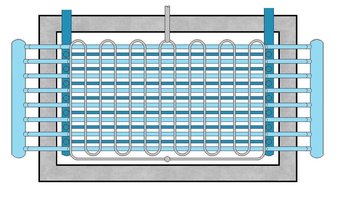 Side view of the heat storage unit